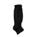 Black knitted ruffle leg warmers winter stirrup socks for women casual daily wear. - One Size / Black