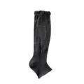 Dark grey solid color ruffle loose calf leg warmers stirrup socks for women autumn winter - One Size / Smoke