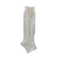 Women solid color lace loose calf leg warmers cotton stirrup leg warmers variant display. - One Size / Cream