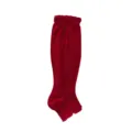Jambières de mollet tricotées amples en dentelle unie rouge pour femmes automne hiver mode - Taille unique / Rouge Nouvel An
