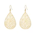 Orecchini pendenti a goccia traforati dorati da donna, gioielli vintage in metallo. - Oro Stile Quattro (YE-1207G)