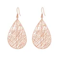 Eleganti orecchini pendenti lunghi a goccia traforati in metallo color oro rosa vintage. - Oro Rosa Stile Quattro (YE-1207RG)