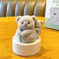 Niedliche beflockte Koala Figur, süßes Mutter und Kind Tier Ornament für Heim und Auto Dekoration. - Standardlänge / Im Karton