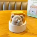 Cute Flocked Koala Figurine Tree Stump For Car And Home Desktop Decoration Variant - Tree Hole Style / Boxed