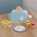 Ensemble jouet grille-pain en bois pour enfants, cuisine jouet de simulation avec pain, beurre. - Grille-pain jouet série D