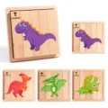 Wooden dinosaur puzzle block set educational toy for kids alphabet spelling game storage box - Dinosaur World