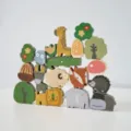 Giocattolo di blocchi di bilanciamento e impilamento in legno di animali per piccoli bambini. - Impilamento di Animali / Multicolore