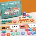 Hölzernes Zehnerfeld Set Mathe Zählspielzeug frühe pädagogische Montessori Lernspielzeug - SD 10-Stellen-Zähler