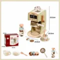 Set di giocattoli per macchina da caffè da cucina per bambini in legno con accessori. - Macchina da caffè / Verde
