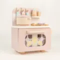 Ensemble de cuisine jouet en bois rose avec casserole et flacons d'épices pour enfants. - MAOMAO Pêche blanche et fromage (Cuisine)