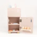 Jouet réfrigérateur en bois pour enfants cuisine rose simulation avec accessoires - MAOMAO Pêche blanche et fromage (Réfrigérateur)