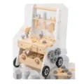 Wooden baby walker workbench toddler push cart educational early education toy for kids - White
