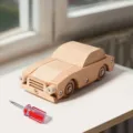 Wooden toy car with screwdriver, natural wood DIY assembly vehicle model for kids boys gift. - Car / 0.5kg