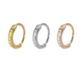 Copper alloy geometric nose ring piercing jewelry, trendy fashion body piercing ring. - Pyramid Texture Style / Set of 3