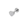 Edelstahl Herz Labret Piercing Ohrring mit klarem Zirkonia Stein für modischen Körperschmuck Stil. - Herzform / Silber