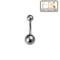 Titanium G23 Bauchnabelpiercing Ring Körperschmuck gebogene Hantel für Frauen und Mädchen - Klassischer Doppelball-Stil