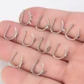 Edelstahl Fake Nasenring Lippenklemme Clip Ohrring Piercing Körperschmuck Variante Set. - Stahlfarben