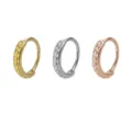 Copper alloy geometric nose ring piercing hoop set in gold silver and rose gold color variants - Star Texture Style / Set of 3