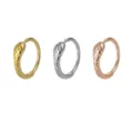 Fashion copper alloy snake piercing nose ring hoop, elegant geometric body jewelry variant. - Snake Texture Style / Set of 3