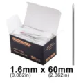 Disposable Piercing Needle 1.6x60mm 50Pcs Sterile Body Piercing Tools for Ear Nose - Pack of 50 (C-OT0098) / 14G/1.6mm