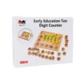 Wooden ten frame math counter toy for kids early education addition subtraction learning - Apple Tree Ten Frame / Yellow