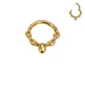 Goldfarbener Edelstahl Kettendesign Nasenring mit Herz Anhänger Piercing Schmuck Trendy. - 1.2*8mm / Gold