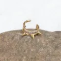 Goldfarbener Edelstahl doppelter Lagen Zirkon Dorn Piercing Ring für coolen Punk Stil. - 1.2*8mm / Gold