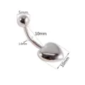 Silberfarbene edelstahl bauchnabelpiercing herz anhanger korperschmuck 10mm groesse. - Reguläre Größe / Silber Polierter Herzstil (1#)