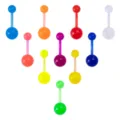 Bunte Acryl Bauchnabelpiercing Variante, stilvoller Körperschmuck für den täglichen Gebrauch. - 10er Pack / Weicher Stab Leuchtend