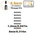 Titanium G23 Gewinde Ohr Piercing Stab gerade Barbell Korper Schmuck 1.2mm 8mm Groesse. - Einzelstück (C-TI0108) / 8mm