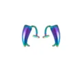 Edelstahl Regenbogen Fang Lippenklemme, piercingfreier Gothic Körperschmuck für Halloween. - Ein Paar / bunt