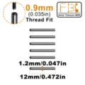 F136 Titan Piercing Stab G23 Körperschmuck 1,2mm 12mm Gewinde Ohrstecker Industrie Barbell. - Einzelstück (C-TI0108) / 12mm