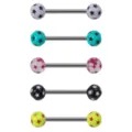 Edelstahl Barbell Zungenring mit Sternmuster, Body Piercing Schmuck fur Damen und Herren - Fünfzackige Sterne (5 Stück)