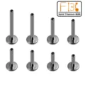Titanium Innengewinde Labret Stecker Piercing Set flache Rückseite Ohr Knorpel Schmuck - Innengewinde 0.9mm Stift / 1.2x5 / Silber