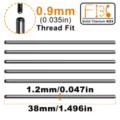 F136 Titan Industriepiercing Stab 1.2mm 38mm G23 Körperschmuck Gewinde Knorpel Stecker - Einzelstück (C-TI0108) / 38mm