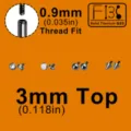 Hochwertiger F136 Titan Piercing Aufsatz 3mm mit 0.9mm Gewinde für Ohr und Lippen. - 3mm Ersatzoberteil / 0.9mm Gewinde (8er-Pack) / Silber