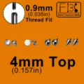 Hochwertige Titan Piercing Ersatzaufsätze 0.9mm Gewinde 4mm verschiedene Designs Schmuck - 4mm Ersatzoberteil / 0.9mm Gewinde (8er-Pack) / Silber