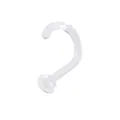 Transparenter Glas Nasenpiercing C-Form L-Bogen unsichtbarer Nasenring Knorpel Piercing Schmuck - Transparent / 1mm Typ-5 Stab