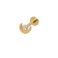 Goldener Edelstahl Mondsichel Labret Stecker mit Zirkonia Knorpel Piercing Schmuck - Sonnen- und Mondform / Gold