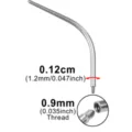 Edelstahl Piercing Dehnstab Einhreibhilfe Stift Koerperschmuck gebogene Hantel Ersatzteil - Gebogener Führungsstab (1.2mm-0.9mm Gewinde)