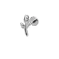 Edelstahl Tulpe Labret Stecker Piercing Schmuck, silberne Knorpel Ohrring Körper Piercing. - Rosenform / Silber