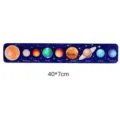 Tableau de puzzle du système solaire en bois jouet éducatif espace cognition 40x7cm - Petite base bleue (Soleil rouge)