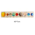 Jeu de puzzle en bois du système solaire, plateau éducatif Montessori des planètes pour enfants. - Petit bois naturel (Soleil jaune)