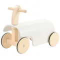 Draisienne enfant en bois blanc et naturel, superbe quatre roues trotteur pour les enfants. - Gris Lait