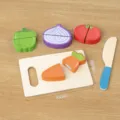 Wooden pretend play cutting food toy set for kids, wooden vegetable and fruit kitchen toys. - Onion Tomato