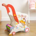 Chariot de marche en bois bebe poussette jouet d'apprentissage eveil multi-fonctions. - Chariot de Marche Multifonctionnel Panier d'Achat