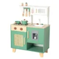 Ensemble de cuisine jouet en bois pour enfants, vert et naturel avec des accessoires de cuisine. - Vert