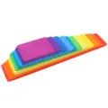 Wooden rainbow stacking boards 12 colors flat blocks early education children toy - Rainbow Building Slats