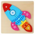Puzzle fusée en bois pour enfants, jouet éducatif d'apprentissage précoce des chiffres. - Puzzle Fusée