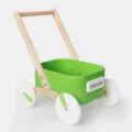 Andador de madera para bebe carrito de empuje verde juguete educativo infantil nuevo - Verde